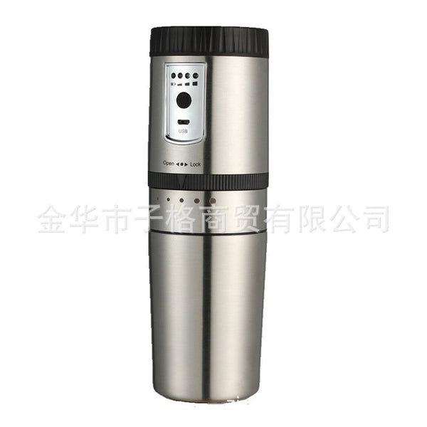 Electric Portable Coffee Machine Stainless Steel Coffee Bean Grinder Car Coffee Maker Filter Coffee Machine Travel Coffee Maker