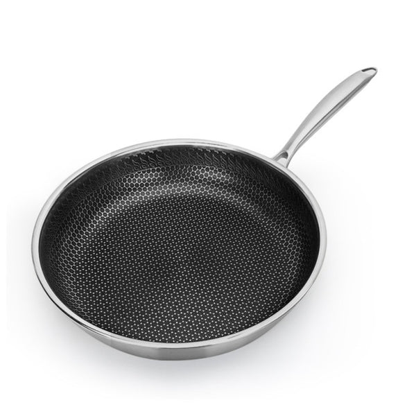 Stainless Steel Fry Pan 6-Ply Bonded with Lid Dishwasher Safe 11 Inch