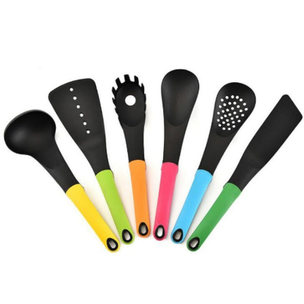 6PCS/Set Cooking Utensils Nonstick Kitchen Utensils Cookware Set Spatula Spoon with Stand Rack Holder KitchenTools