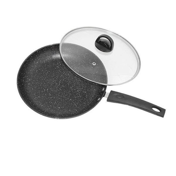 Frying Pan Non-stick Skillet Pan with Lid Maifanite Coating Egg Frying Pan Long Handle Kitchen Cookware for Induction Gas Stove