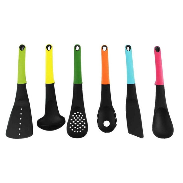 7Pcs/set Kitchen Utensil Carousel Nylon Slotted Spatula Spoon Cooking Cookware Utensils kitchen accessories with retail box